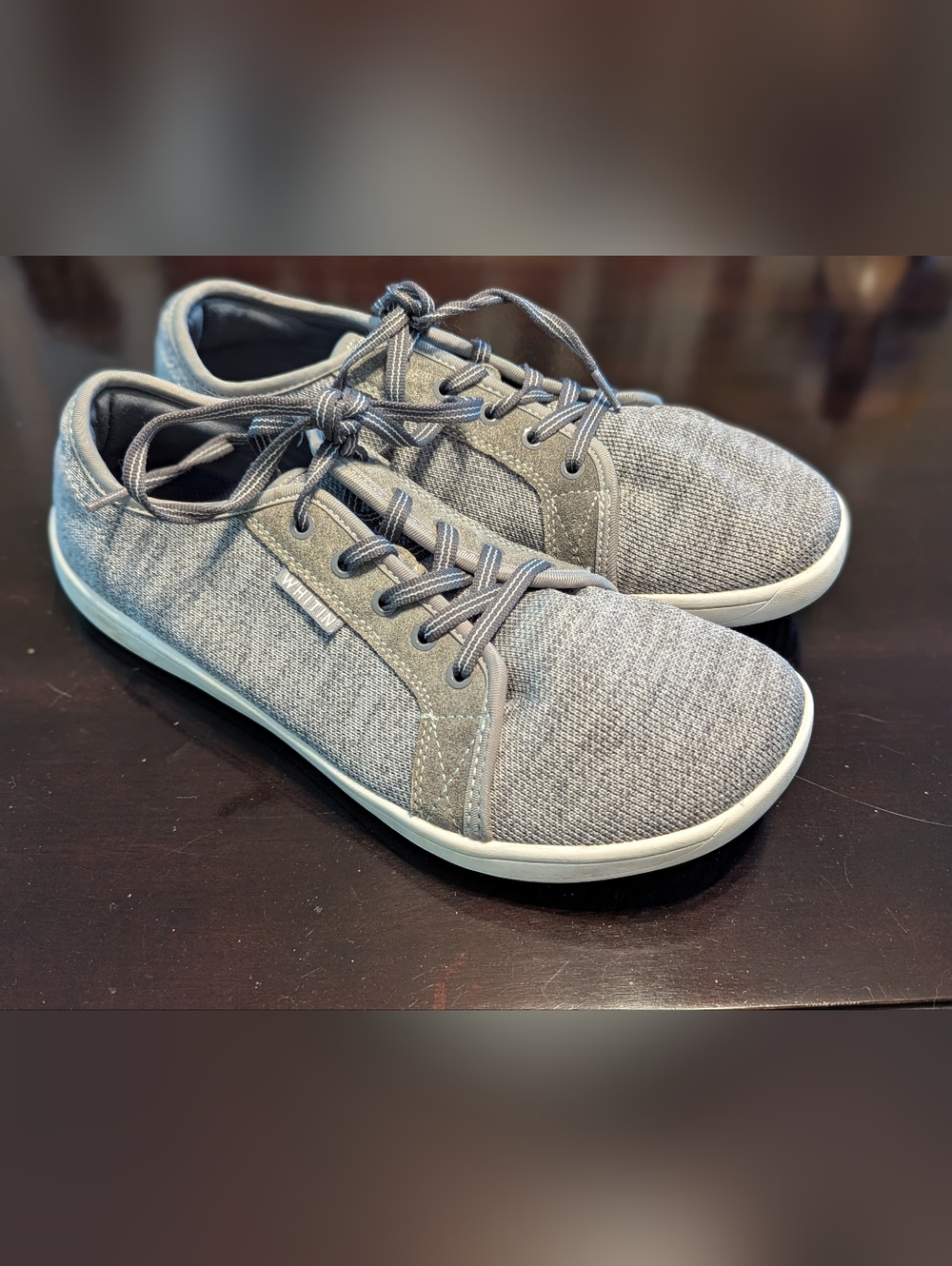 Whitin Unisex Minimalist Barefoot Shoes, Gray/White , Size 44 men 10 women 11.5